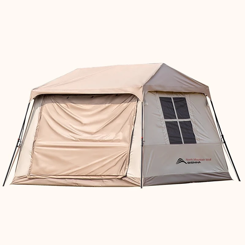 Cain Tent Quick Automatic Opening Tent Canopy 2-in-1 Outdoor Camping Tents 5-8 P Titanium Glue Sun Protection Camping Equipment
