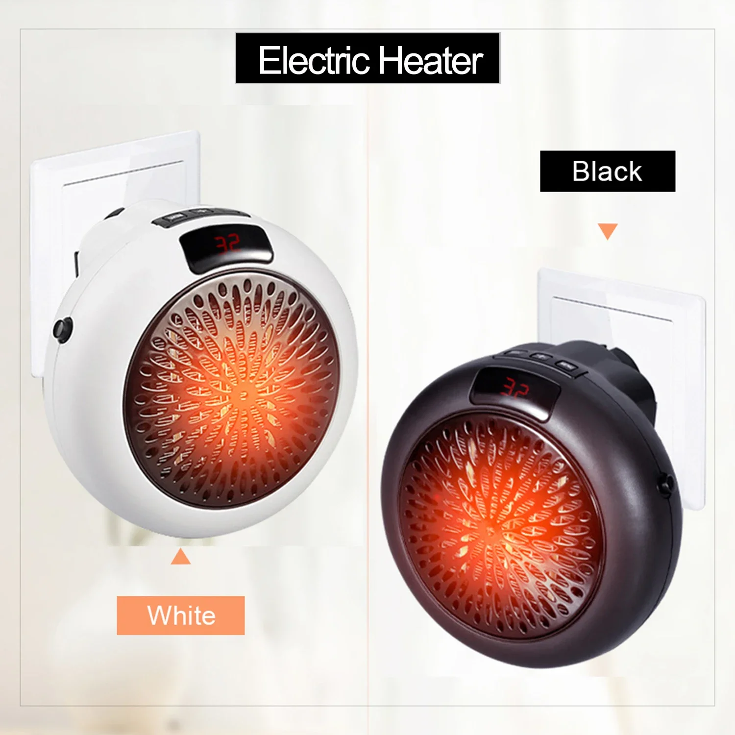 900W Mini Fan Heater Portable Electric Air Heater for Home & Office, Winter Warmer Wall Heating Stove Radiator