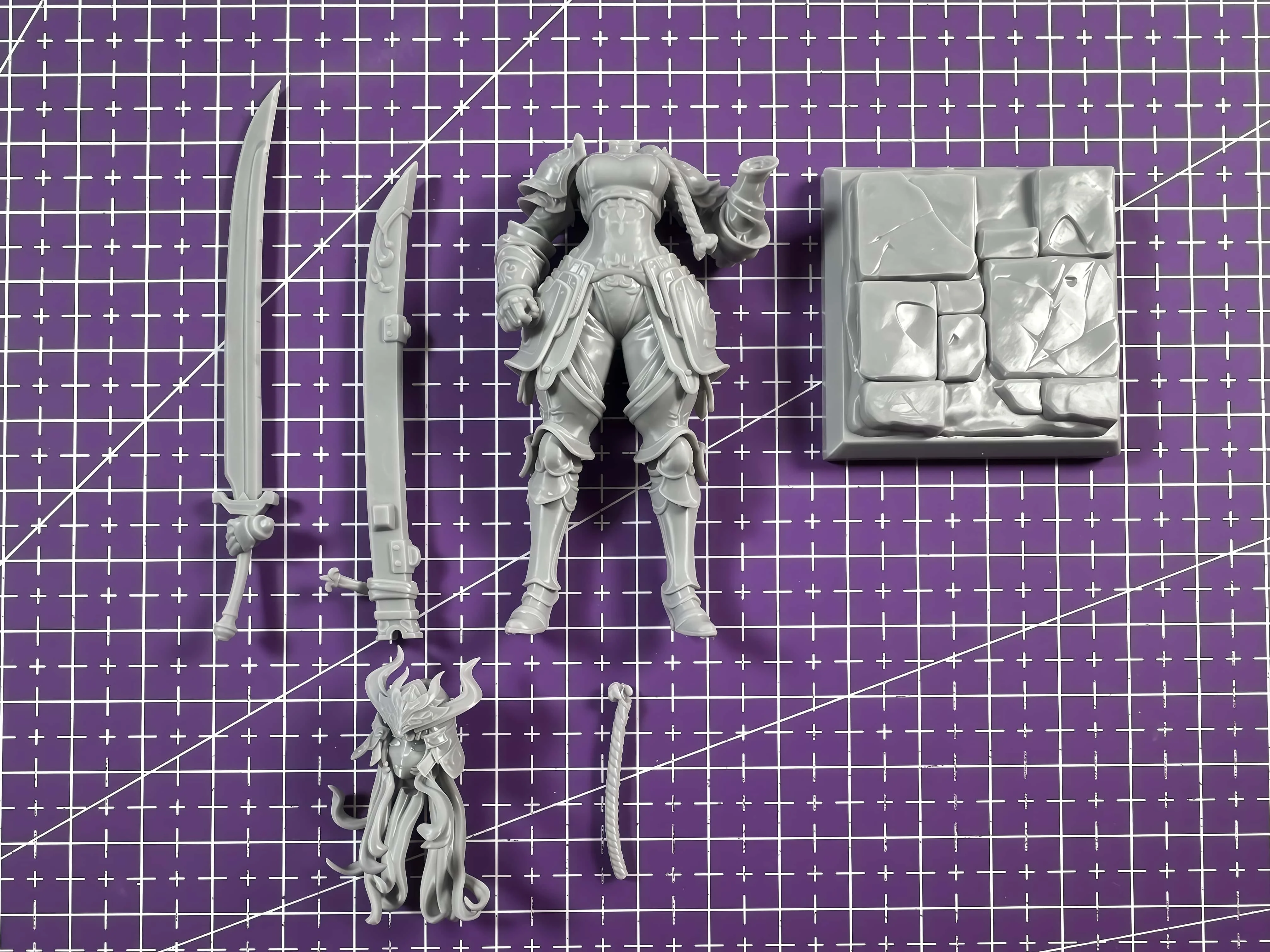 

1/24 75mm Cast Resin Model Assembly Kit, Female Knight Resin Model Toy, Unpainted