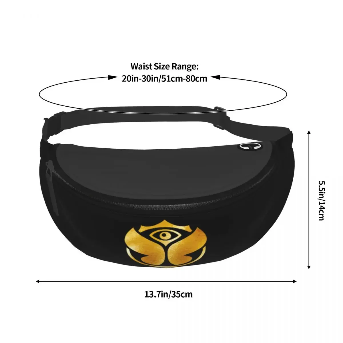 Golden Tomorrowland Symbol Fanny Bag Custom Crossbody Waist Pack Women Men Travel Hiking Phone Money Pouch