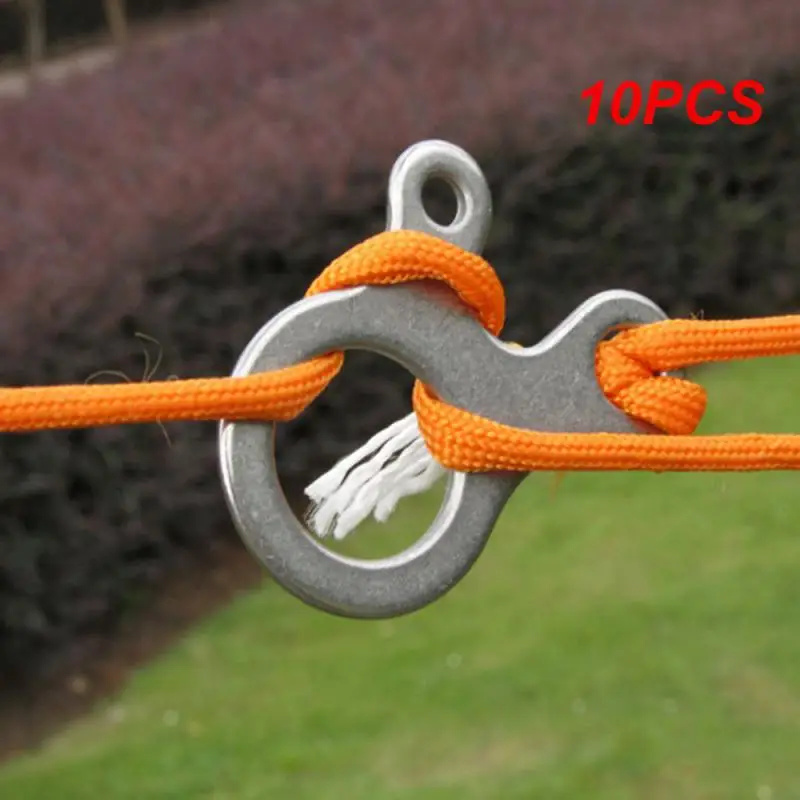 10PCS Multifunctional Stainless Steel Buckle Camping Quick Fast 3 Hole Camp Knot Rope Buckle Tool Outdoor Hiking Travel Survival