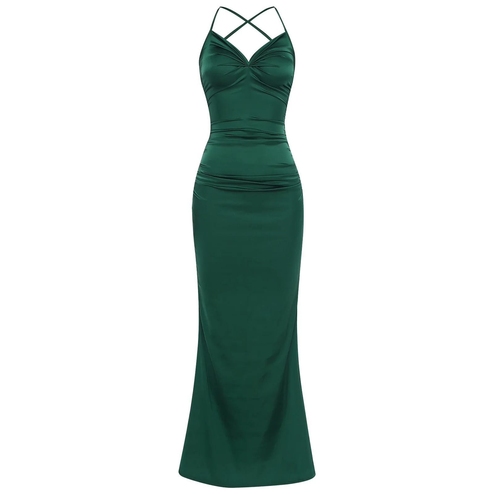 ชุดราตรีผู้หญิงร้อนเซ็กซี่ Camis ยาวชุดจัดเลี้ยง Slim สปาเก็ตตี้สายคล้องคอค็อกเทลงานแต่งงานเกสต์ชุด