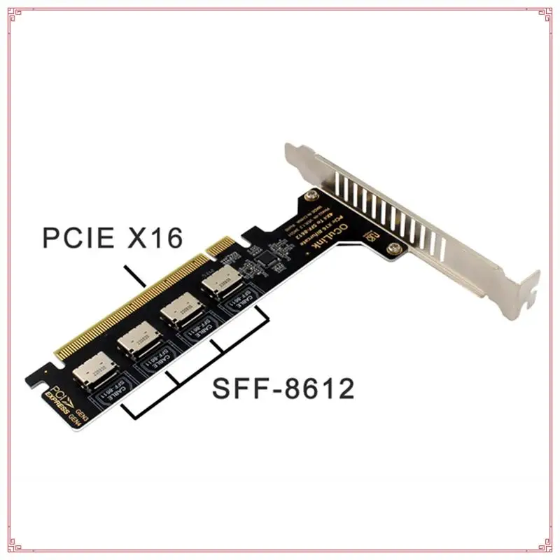 PCI-E 16X Tofour U.2 SSD Kit Oculink Expansion Card Oculink Pcie Built-Ininterface