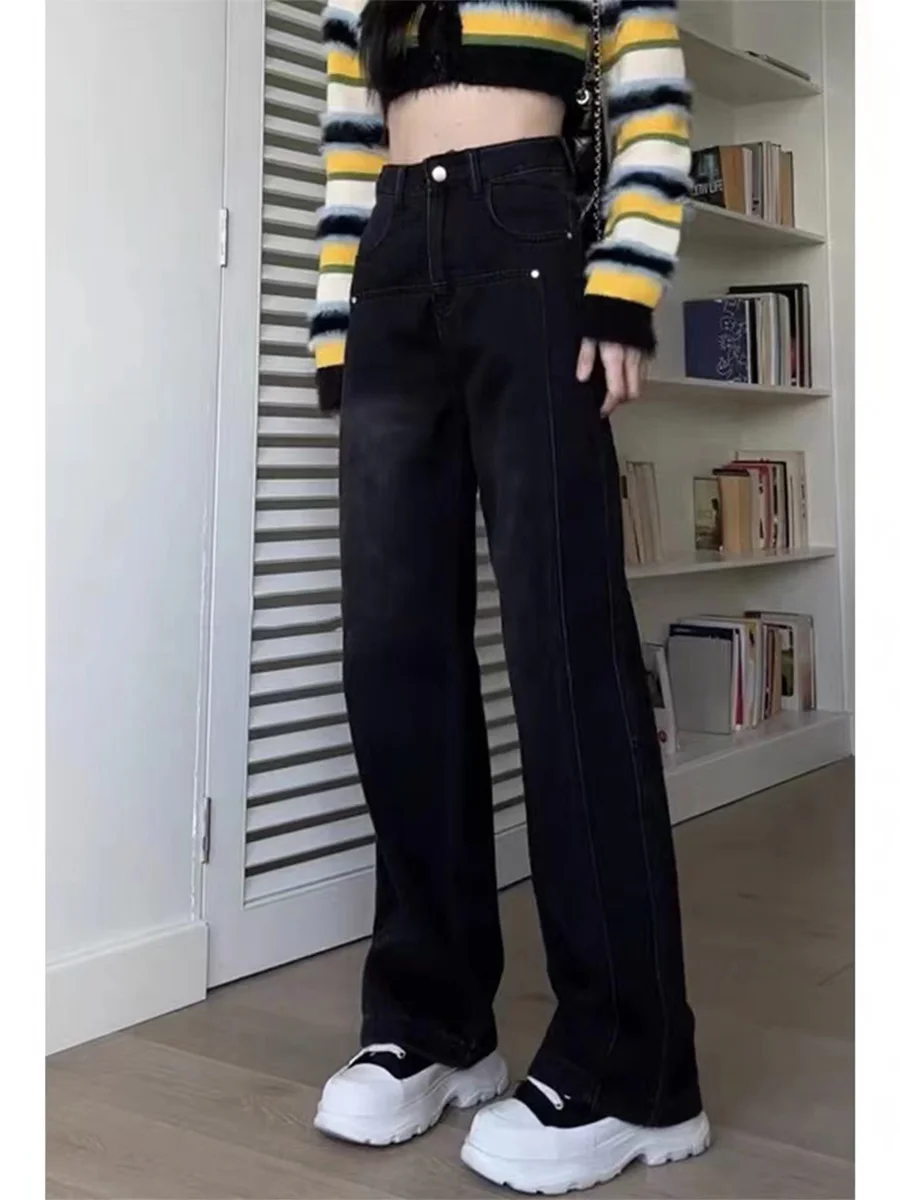 Jean déchiré coréen pour femme, vêtement brodé, motif Floral imprimé, décoration artistique graphique, pantalon en Denim, mode féminine