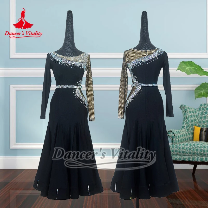 

Взрослые женщины, затягивающие вашу талию, профессиональные платья для фокстрота, вальса, индивидуальная тренировочная одежда для бальных танцев, жизненная танцовщица