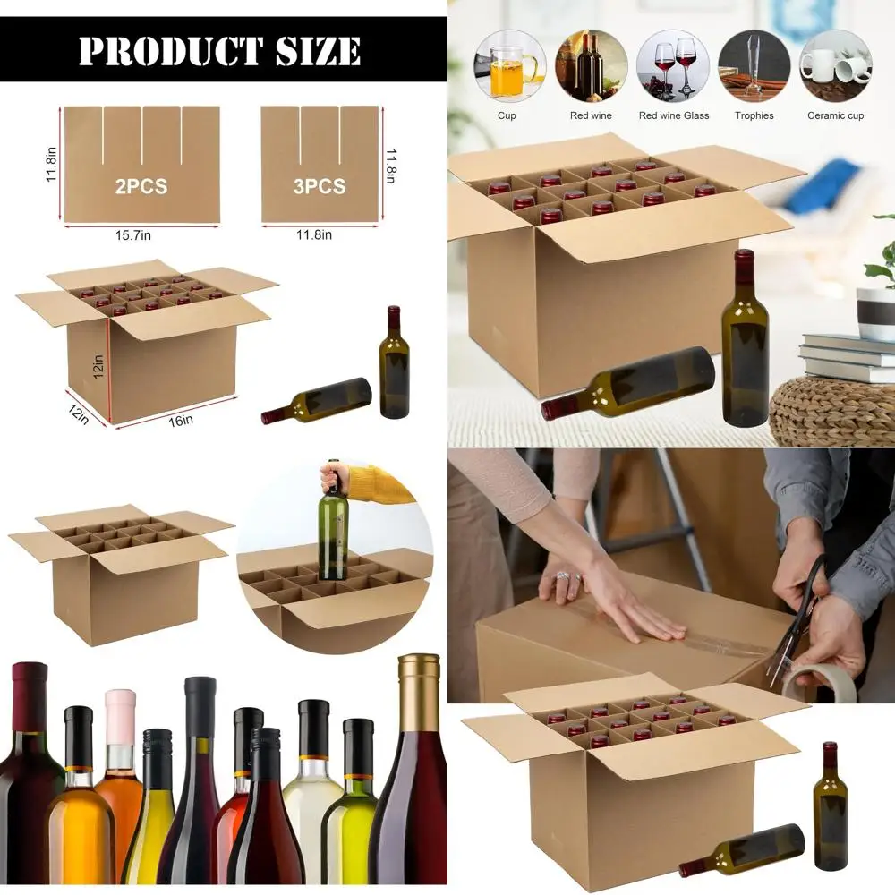 

Набор из 6 коробок для упаковки стеклянной посуды с картонными разделителями для перевозки тарелок, бокалов и прочего.