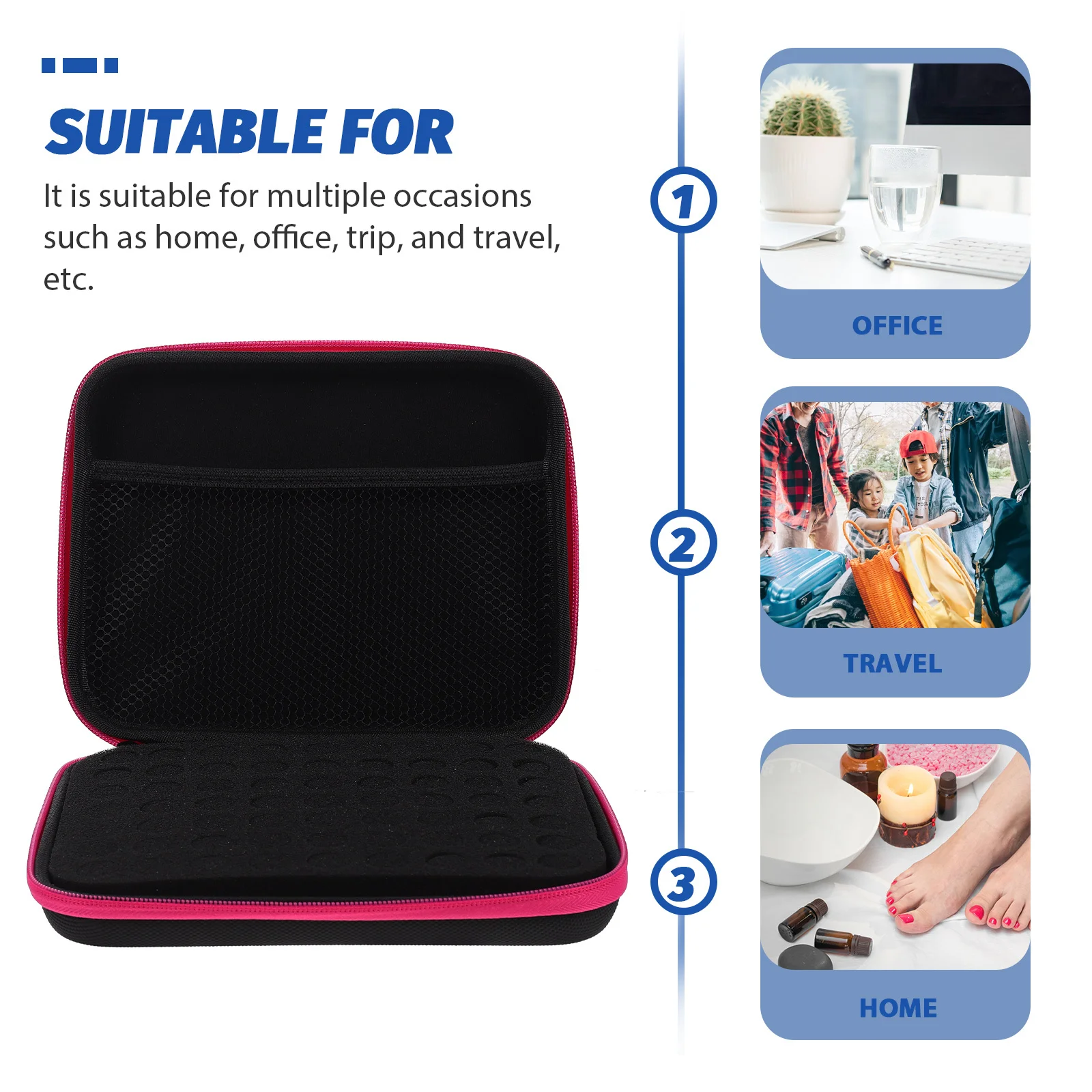 

63 Slots Essential Oil Bottle Holder Case Compartment Design Portable Storage for Nail Polish and Small Items Travel Organizer