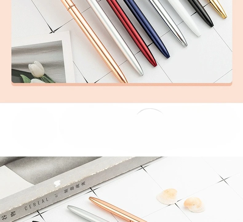 Metall-Kugelschreiber, schwarze Tinte, schlanker, leichter, glatter Schreibstift, für Business, Büro, Lehrer, Studenten, Hochzeitsgäste – Detail 2
