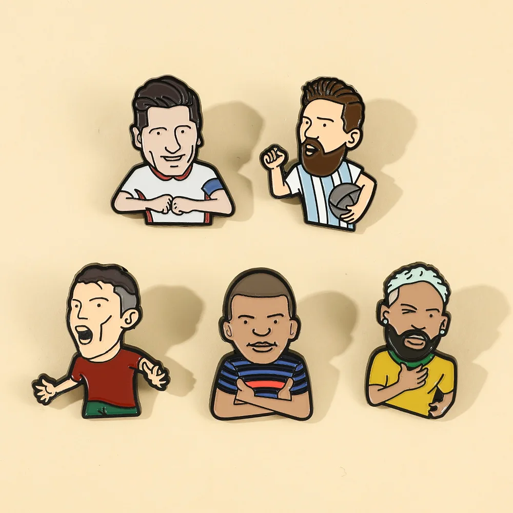 Neue kreative Fußball Emaille Pins Serie Fußballspiele Abzeichen Brosche für Schmuck Zubehör Geschenk für Fans Freund