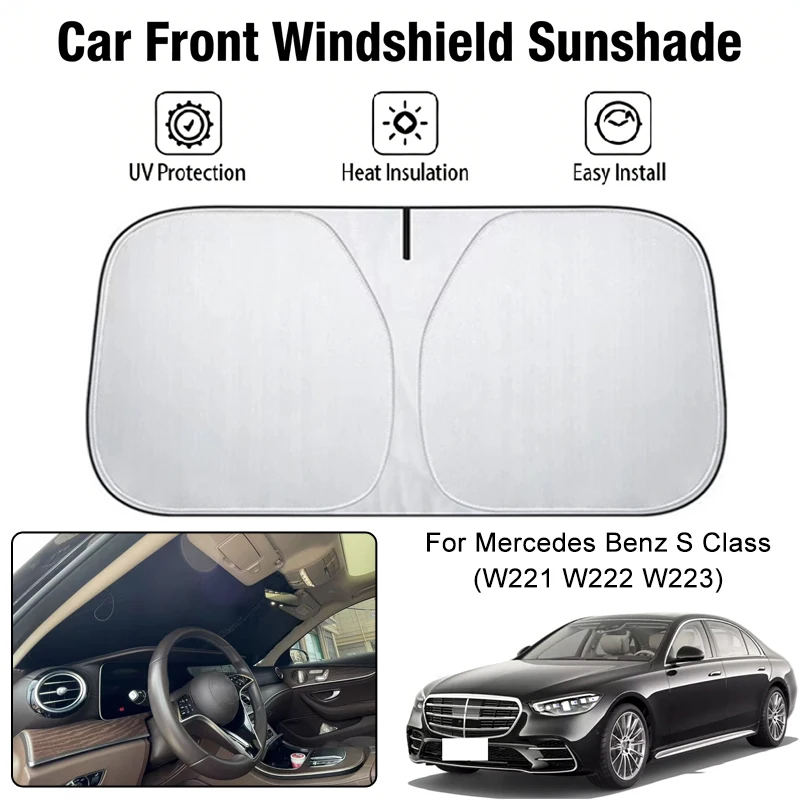 

Car Front Windshield Sunshade Cover For Mercedes Benz S Class W221 W222 W223 UV Block Heat Insulation Auto Accessories