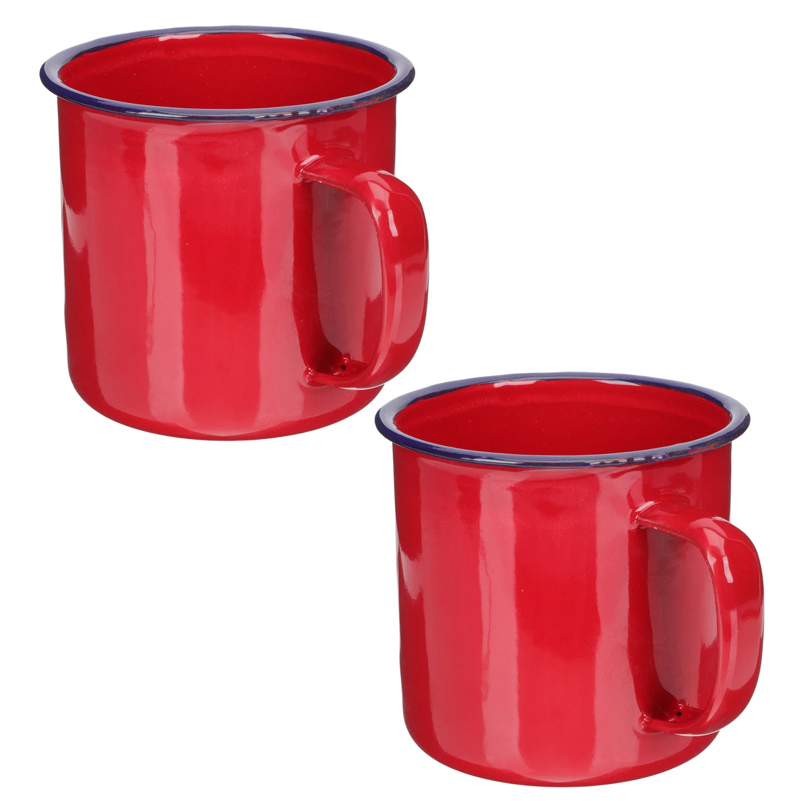 2 Pcs Vintage Enamel Mug Espresso Cups Office Creative Drinking Gift Tea Heat-resistant Style Storage