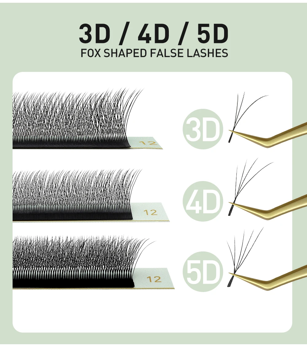 SAKURAHANA Fuchs 3D 4D 5D Geformte Wimpern Fasern Falsche Katzenaugen-Wimpernverlängerung Vorgefertigte Volumen-Fuchs-3D-Form Wimpern – Detail 6