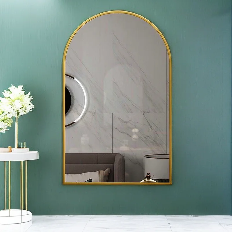 Image 3: Miroir Arqué de Style Moderne, Lumière de Luxe Murale, Décoration de Chambre à Coucher pour la Maison