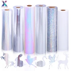 XFX HTV 1 Sheet 25x30.5cm Holographic Laser Heat Transfer Vinyl for T Shirts DIY Heat Transfer Stickers Decorative Film