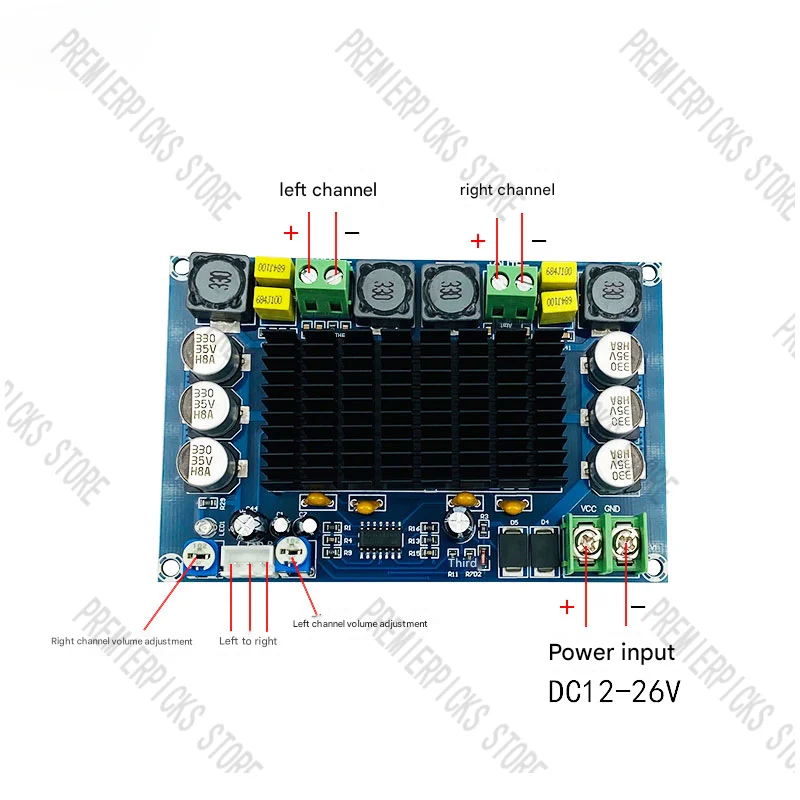 TPA3116D2 High-power Digital Power Amplifier Board Dual-channel 150W * 2 Dual-chip with Pre-amplifier