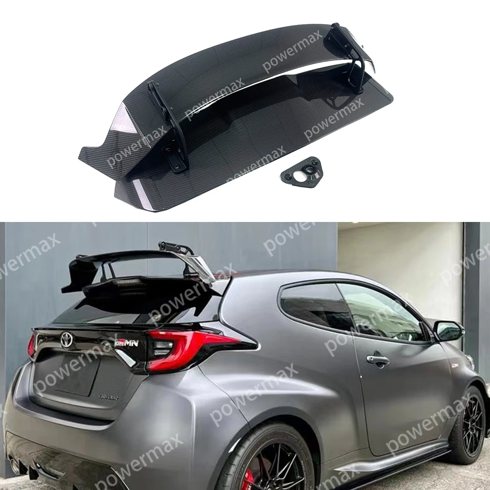 Real Carbon Fiber GRMN Style Rear Trunk Spoiler For Toyota GR Yairs Car Accessories Bodykit Roof Trunk Wing