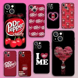 Cherry D-Dr-P-Pepper Drink Phone Case For iPhone 15,14,13,12,11,Plus,Pro Max,XS,X,XR,SE,Mini,8,7 Soft Silicone Black Cover