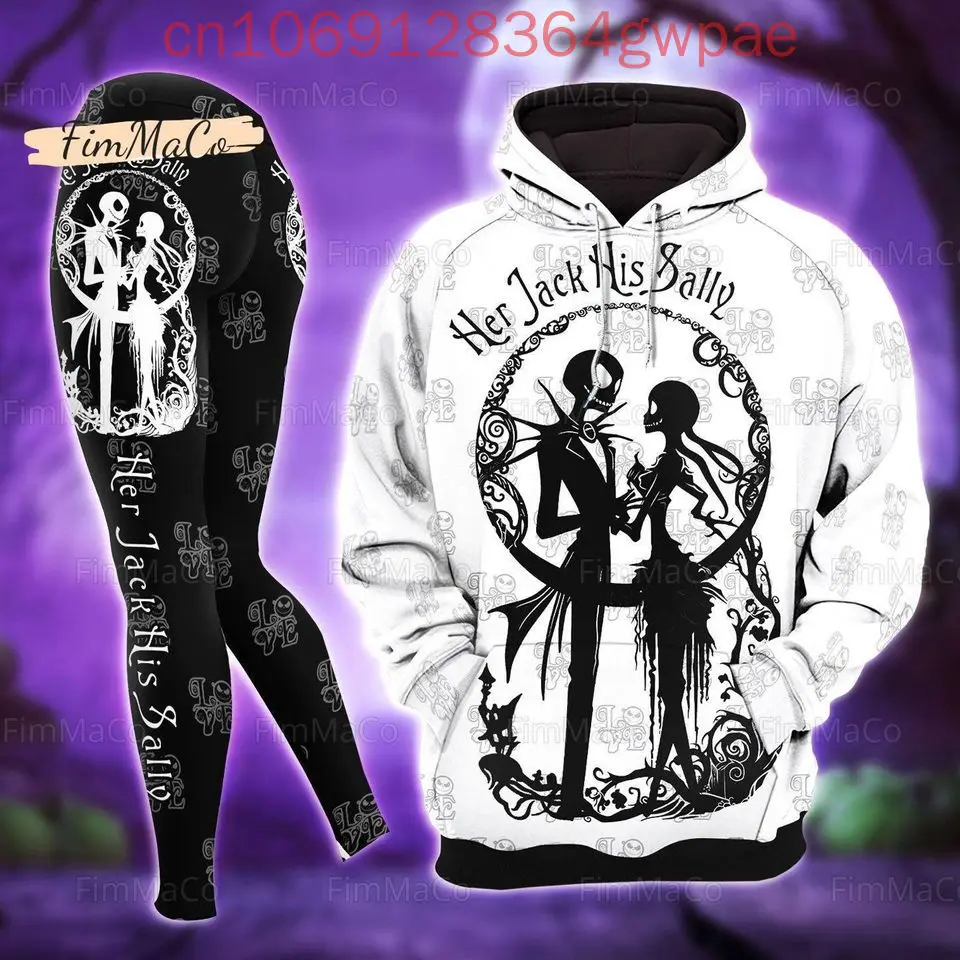

Jack Skellington Halloween Women Hoodie and Leggings Set The Nightmare Before Christmas Hoodie Yoga Pants Fashion Tracksuit Set