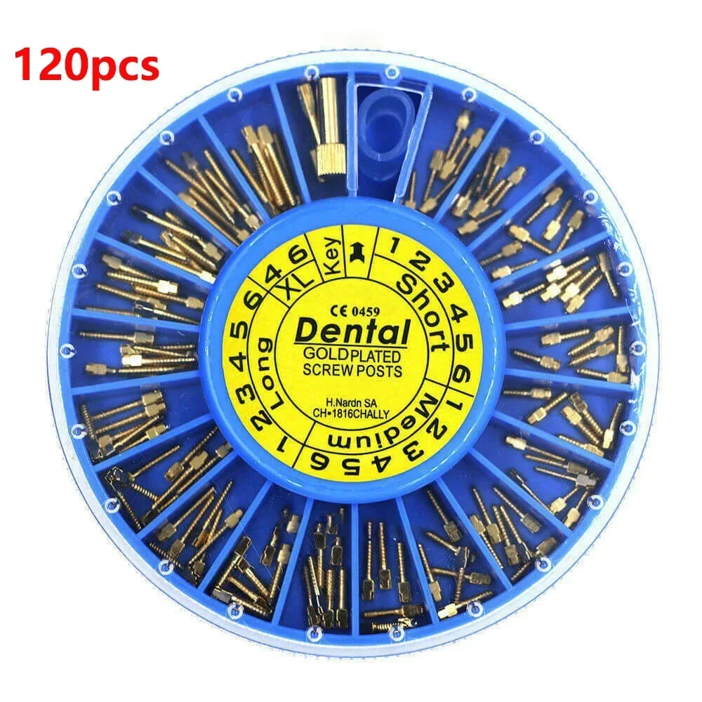 Dentals Stainless Steel Screw Post Gold Plated Screw Post Tatinium Screw Post Dentists Supplies Dentals Materials