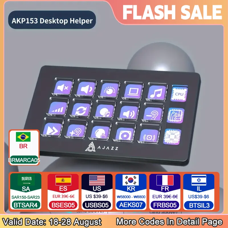 

AJAZZ AKP153E-English Version-Desktop Helper Console Panel Controller Stock Trading Live Tuning Programmable Shortcut Keyboard