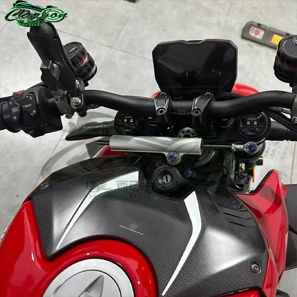 For DUCATI Streetfighter V4 S 2020 2021 2022 Carbon FIber Front Battery Cover Fuel Tank Airbox Covers Motorcycle Modified Parts
