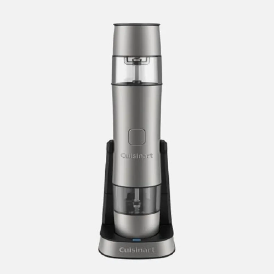 

Rechargeable Salt Pepper and Spice Mill with Stainless Steel Grinder Matte Black Finish USB-C Charging Adjustable Coarseness fo