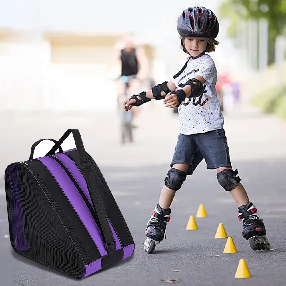 Roller Skate Bag Ice Skate Shoes Bag Multi-Compartments Ski Snow Boots Bag Ice-Skating Shoulder Bag Roller Skate Accessories