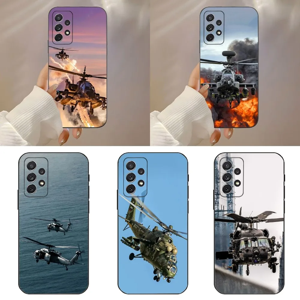 Aircraft Helicopter Phone Case For Samsung Galaxy A91,A80,A73,A72 ,A71,A53A52,A32 ,A31A22,A21s,A20,Black Cover