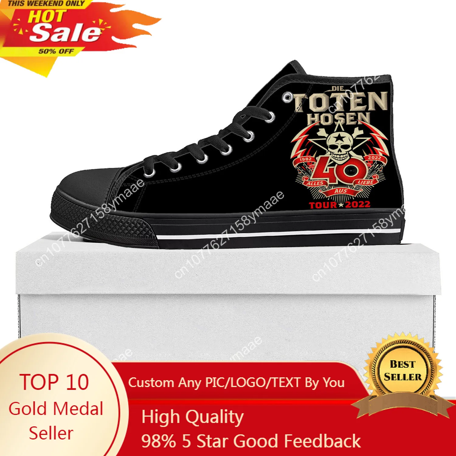 

Die Toten Hosen Rock Band High Top High Quality Sneakers Mens Womens Teenager Sneaker Casual Custom Made Shoes Customize Shoe