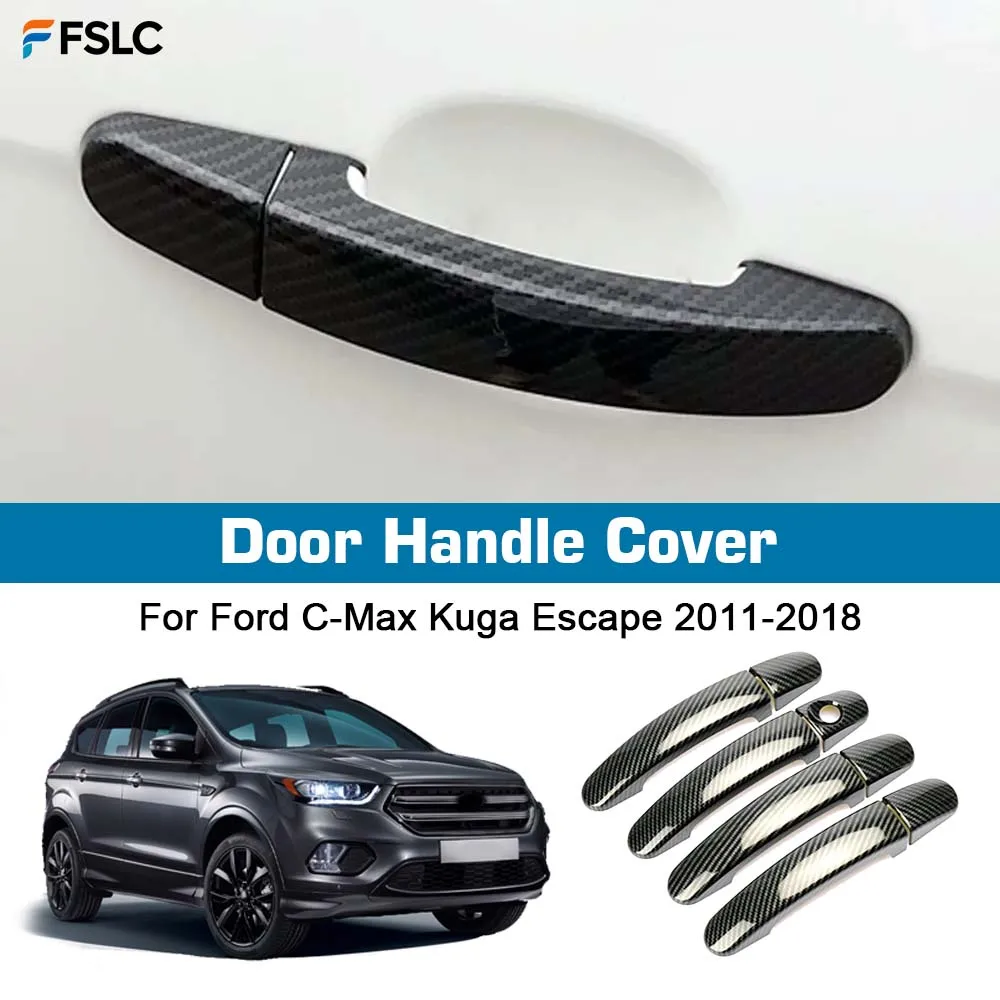 

⭐Genuine⭐ Car Upgrade Decoration Carbon Fiber Door Handle Cover For Ford C-Max Kuga Escape 2011-2018 Cars Accessories Styling