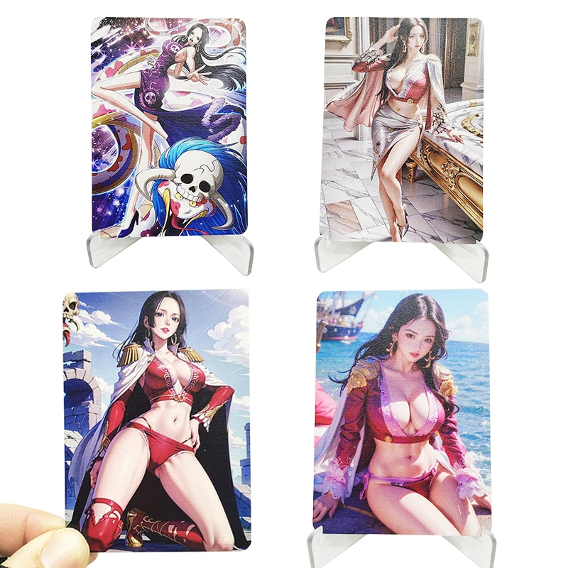 

Diy One Piece Metal Card Anime Boa Hancock Homemade Rare Bronzing Collectible Game Card Cartoon Board Game Toys Birthday Gift