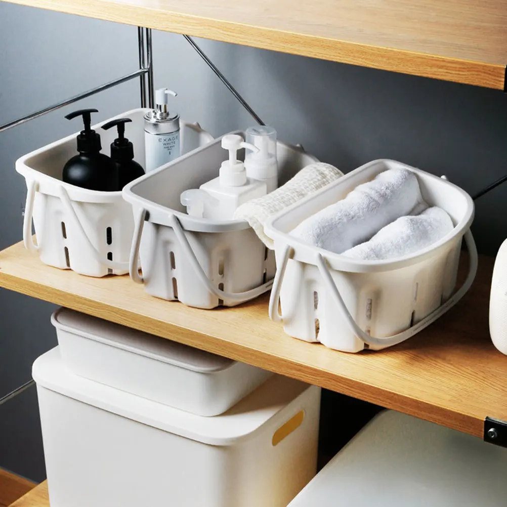 

1Pcs Plastic Shower Basket Bathroom Storage Organizer Hollow Drain Design Portable Bath Product Holder Plastic Bath Basket