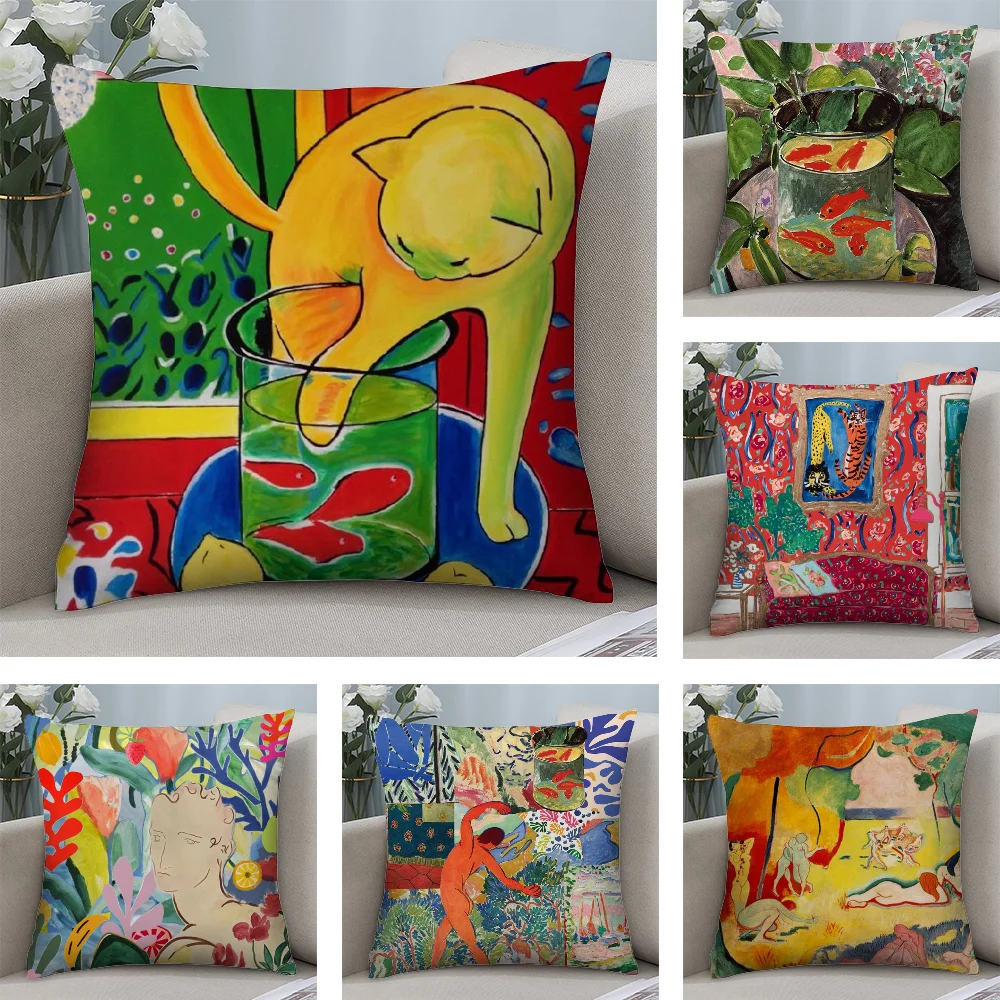 

Art H-Henri M-Matisse Painting Pillow Case Plush Fabric Soft Double Sided Print Sofa Cushion Cover Throw Pillow Covers