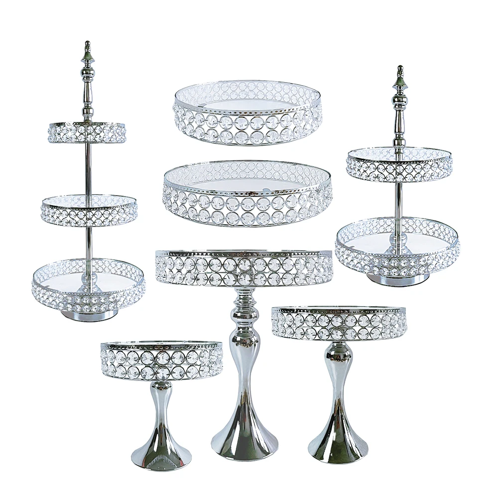 1Pcs/Lot Silver Cake Stand -Dessert Table Display Cake Stands for Tower Plate for Baby Shower,  Wedding,Chrismas Celebration