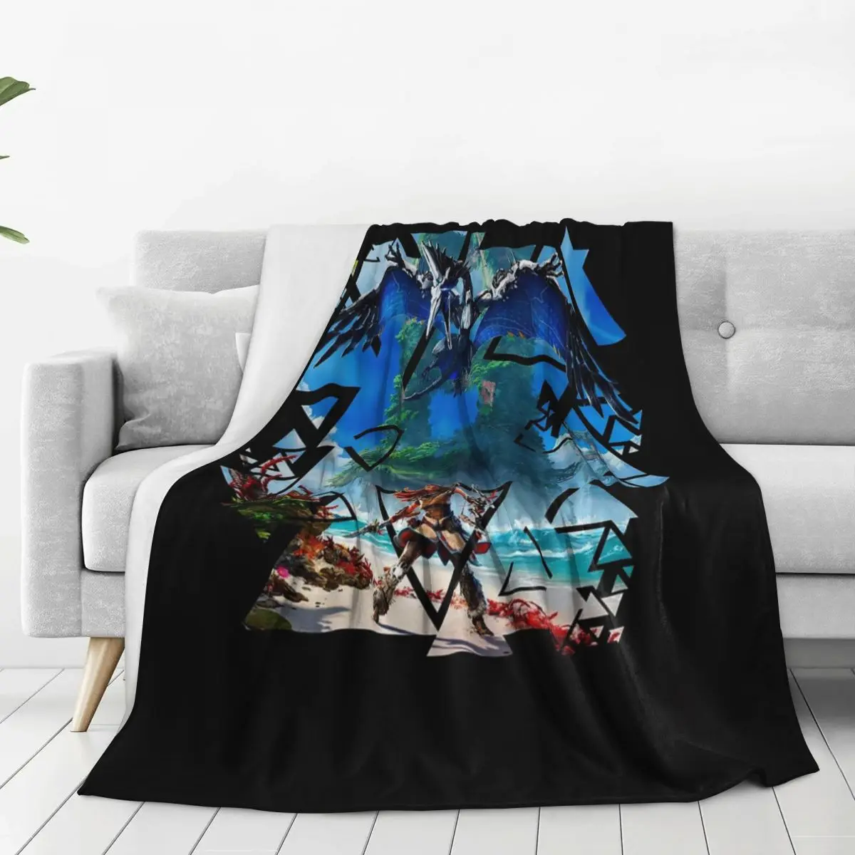 Horizon Forbidden West Blankets Flannel Portable Sofa Throw Blankets For Couch Bedding Travel Throws Bedspread Quilt