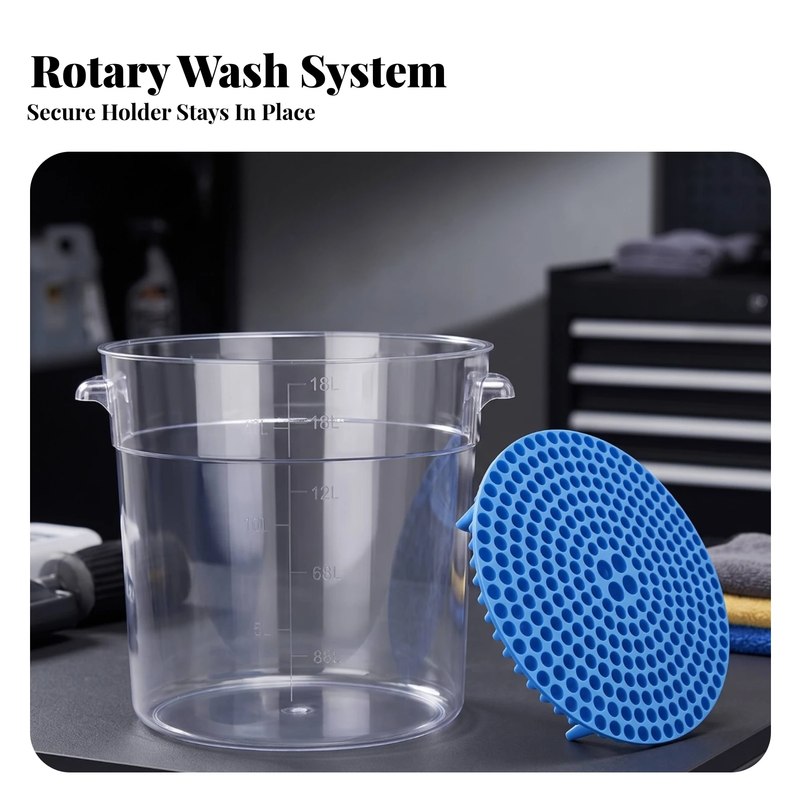 Pail with Sediment Filter Safe Car Wash Pail with Handle Dirt Catch Insert Heavy-Duty Grit Screen Portable for Auto Detailing