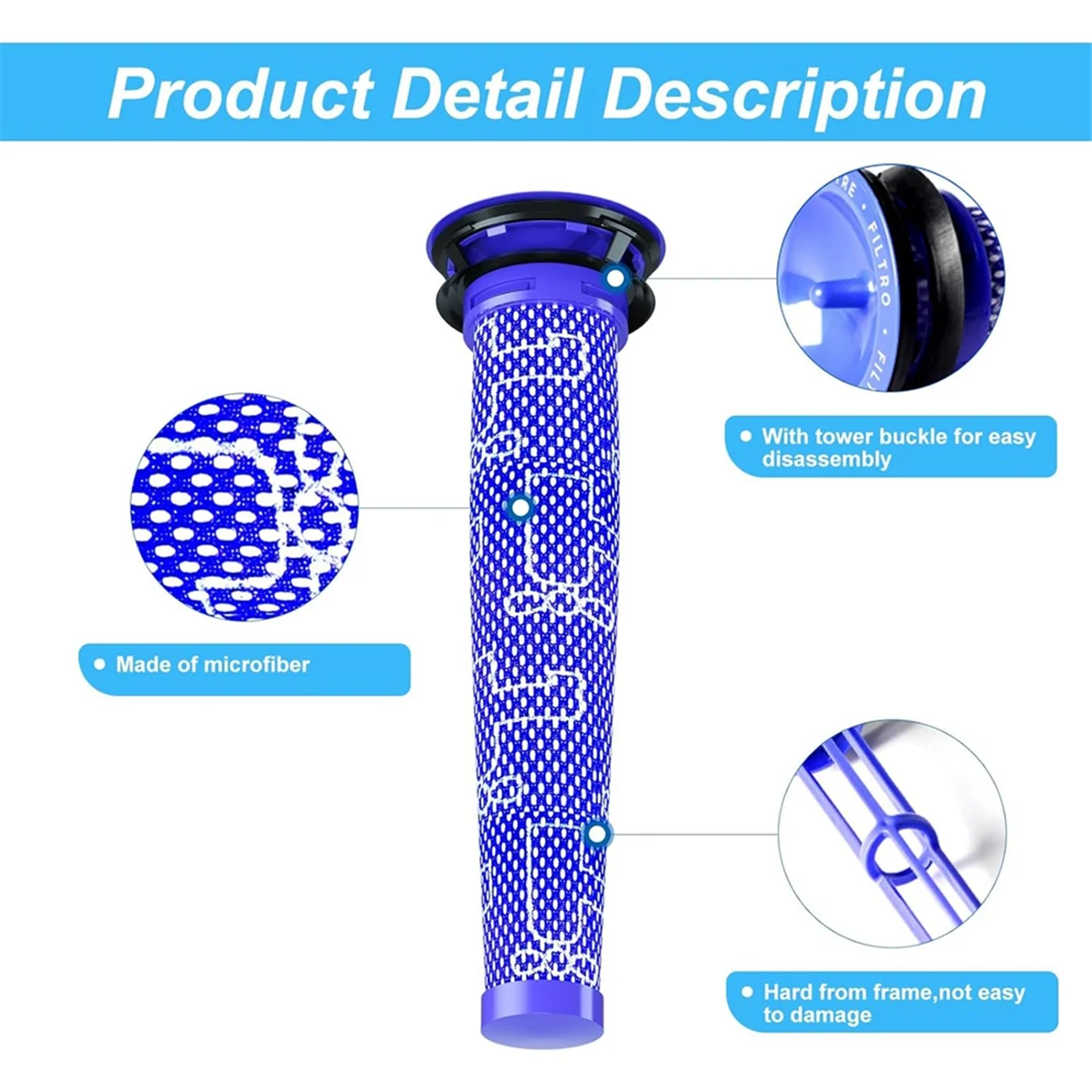 V7 V8 SV10 필터 교체 부품용 FZFZ 3 포스트 필터 및 5 프리 필터, 부품 교체 965661 -01 & 967478 -01