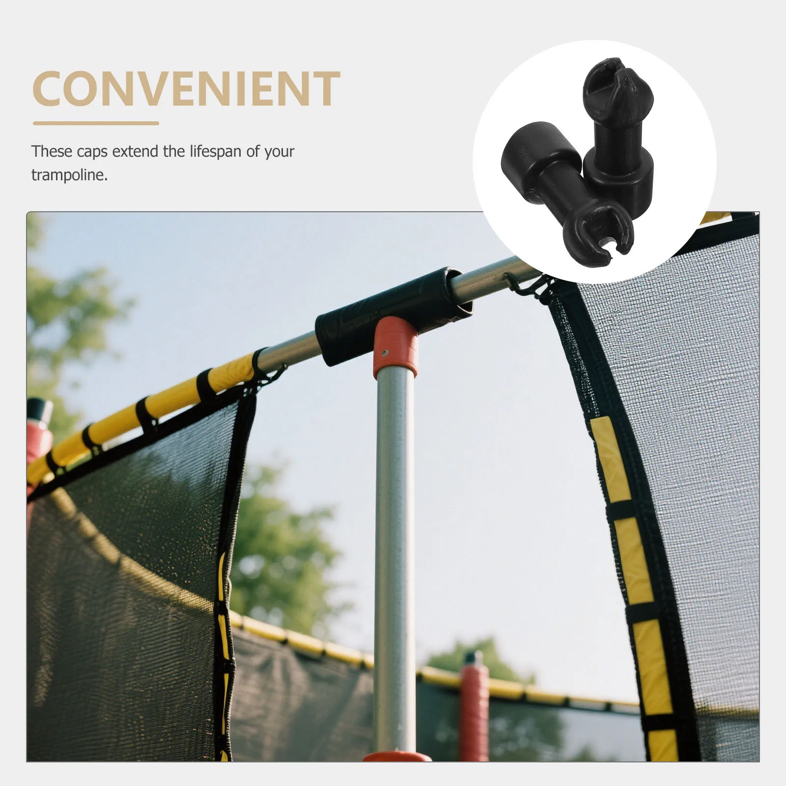 10 قطعة قبعات الترامبولين استبدال القطب البلاستيكي يغطي دائم الأشعة فوق البنفسجية مقاومة أنبوب حماة للمنزل ملعب الترامبولين