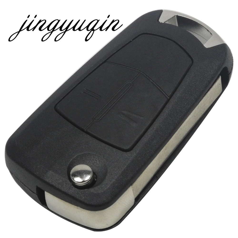 jingyuqin 2 Buttons Flip Remote Folding Car Key Fob Case for Vauxhall Opel Corsa Astra Vectra Signum Uncut Car Key Shell