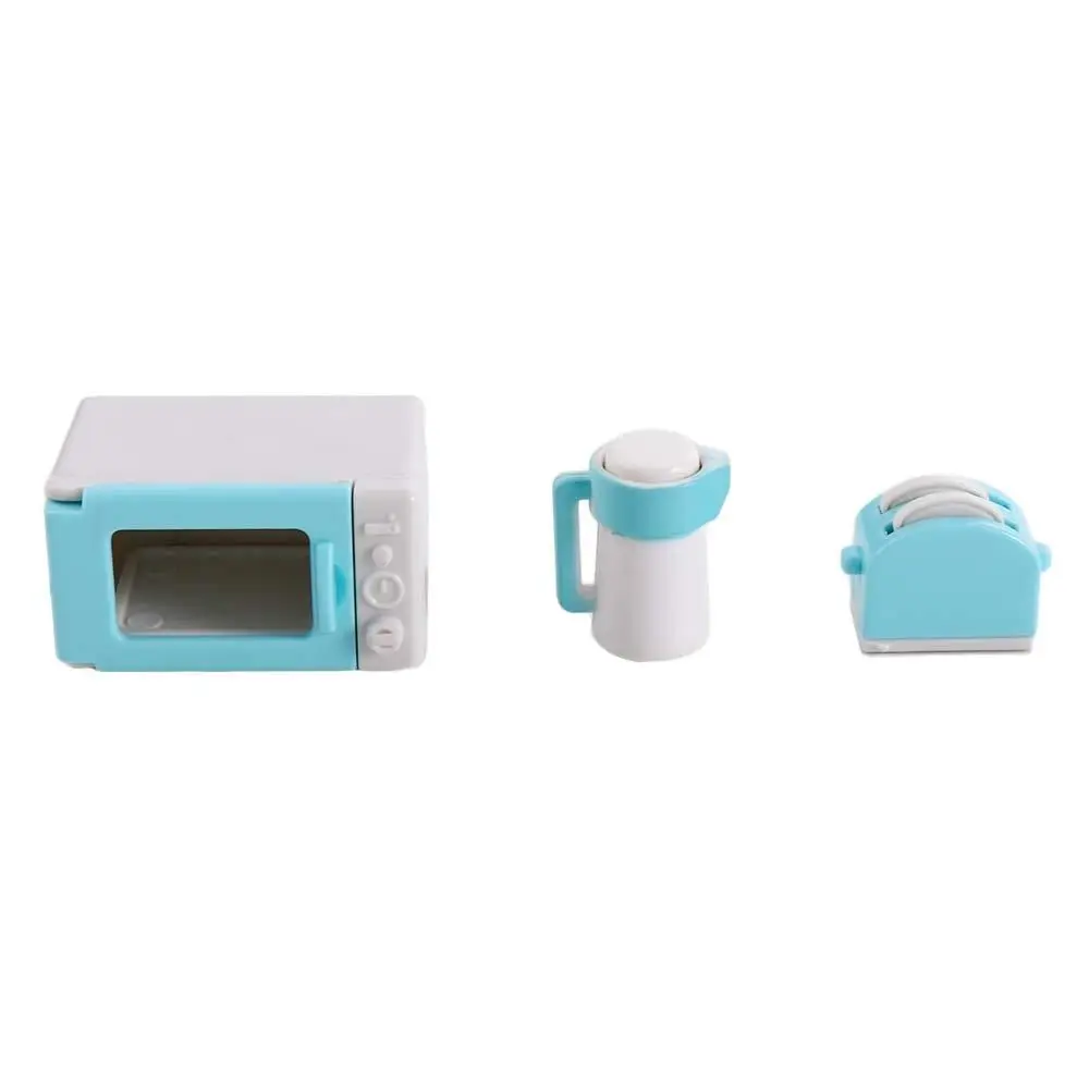 Decoration Doll Kitchenware Cookware set Simulated Furniture Bread Maker Kettle Kit Dollhouse Furniture Mini Microwave Oven