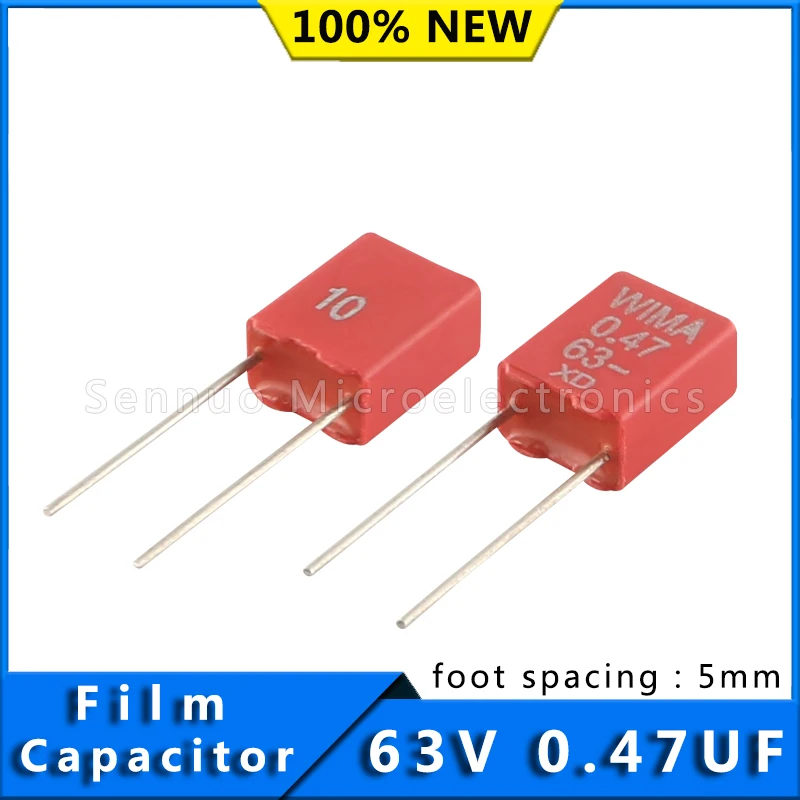 5/10pcs New German WIMA Film Capacitor MKS2 63V 0.47UF 63V 474 Pitch 5mm Audio Infinity Capacitor MKS2C034701C00KSSD