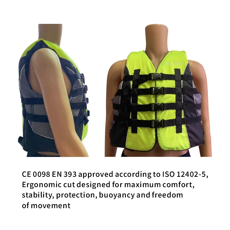 Safety Fishing Vest for Adults and Youth, Buoyancy Aid Jackets, whistles Buckles for Water Sports, Water Skiing, Swimming, 50N