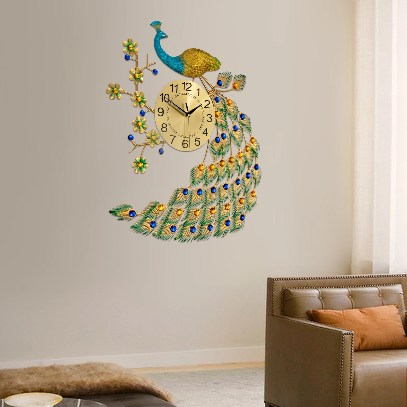 Pfau Wanduhr Wanddekoration Digitaluhr Moderne Kunst Wohnzimmer Dekoration Exquisites Geschenk