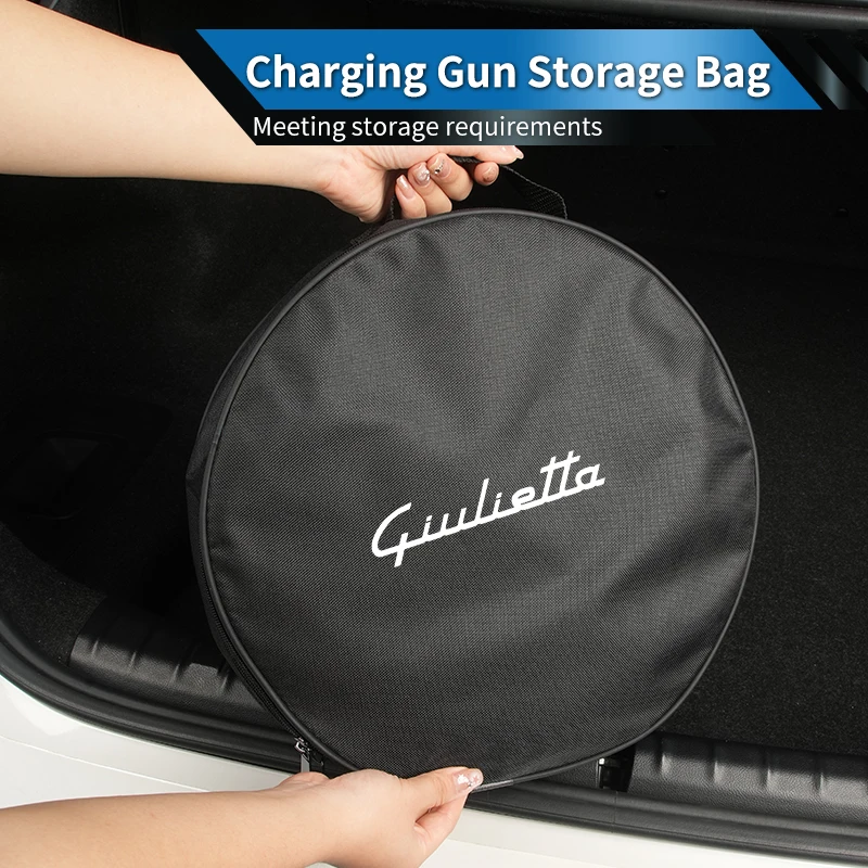 Водонепроницаемая сумка для хранения автомобильного зарядного кабеля, сумка-органайзер для кабеля электромобиля для Alfa Romeo Giulietta 159 147 156 166 Mito Giulia GT Stelvio