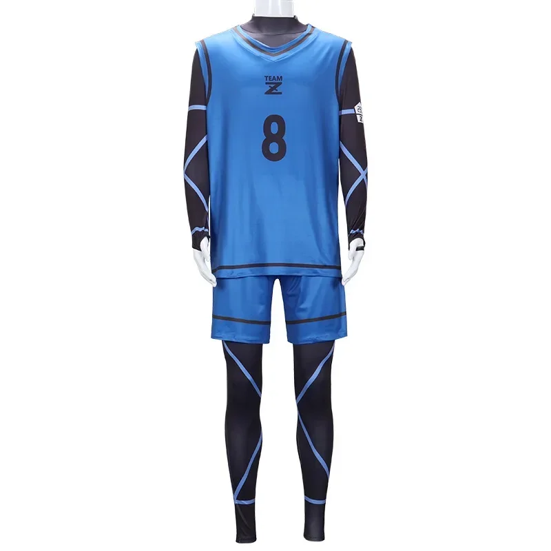 Bachira Meguru Cosplay Anime Costume Blue Lock Jersey Football Club Sportswear Jumpsuits Set for Men Women