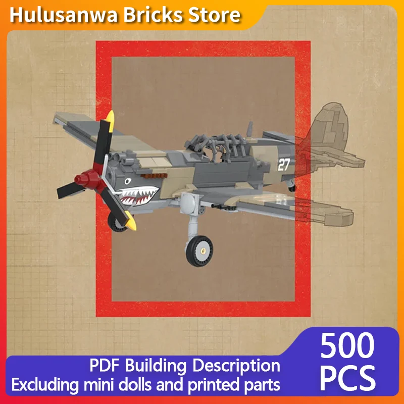 

P-40B Military Fighter Jets Model MOC Building Bricks War Equipment Modular Technology Gifts Holiday Assemble Children Toys Suit