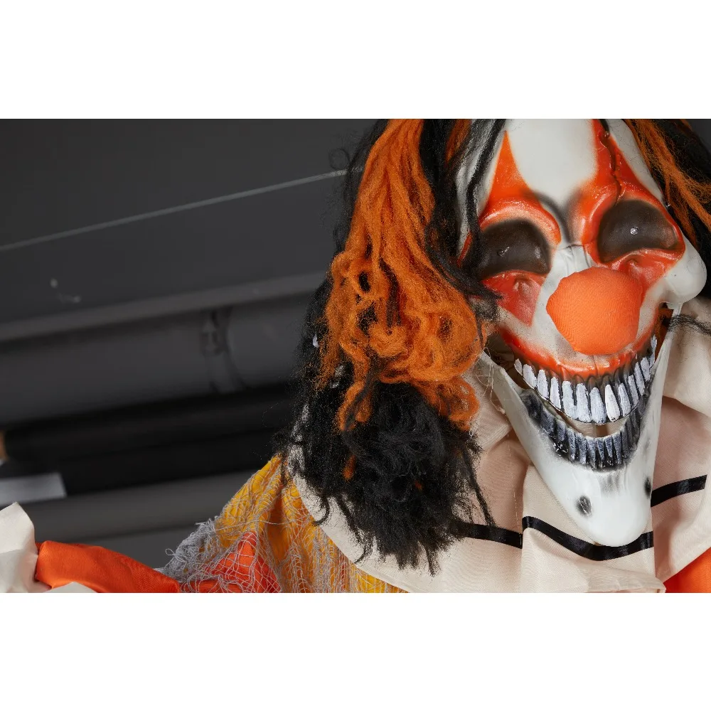 

8.2FT Halloween Red Light Eyes Manual Head Clown Voice Control Standing