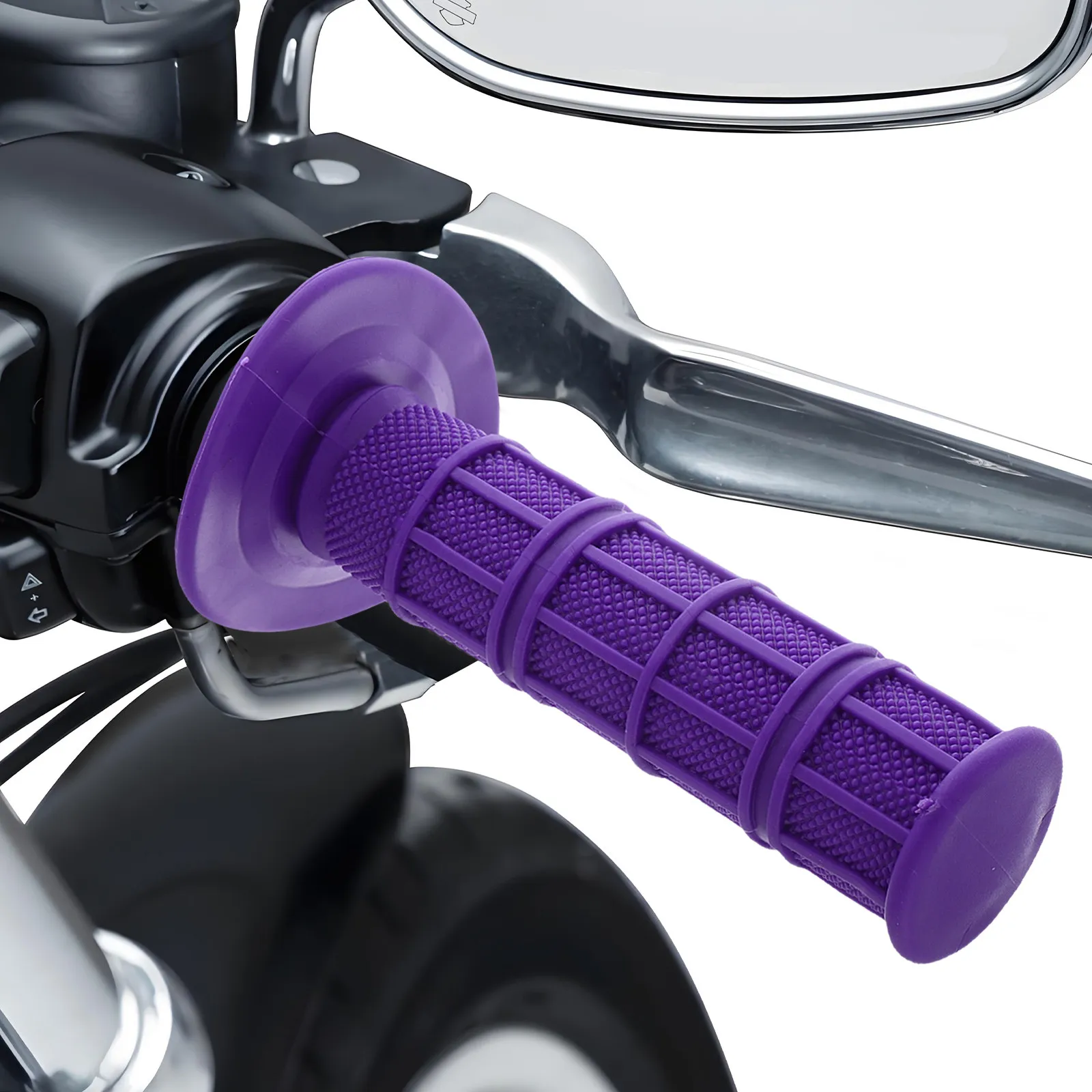 

2Pcs Purple Ultra-Soft Silicone Motorcycle Handle Grips for Atv Four-Wheeler Scooter Off-Road Riding Comfort Control Universal