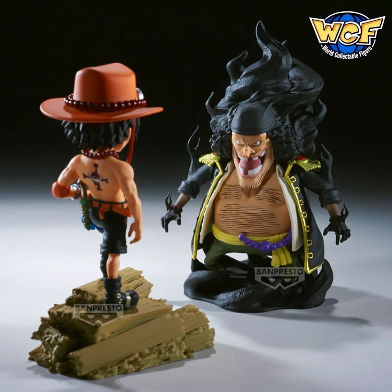 En Stock, 8cm, Original Bandai Banpresto, One Piece Ace Vs Blackbeard Wcf Story Duel Series, figura de Anime, juguete, modelo de adorno de escritorio