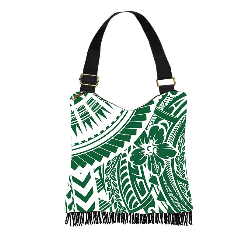 

High-Quality Samoan Floral Print Crossbody Bag Polynesian Island Motif Women's Shoulder Bag for Effortless Everyday Elegance